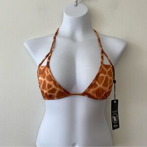 Wildfox Swim bikini swim top only giraffe triangle tie